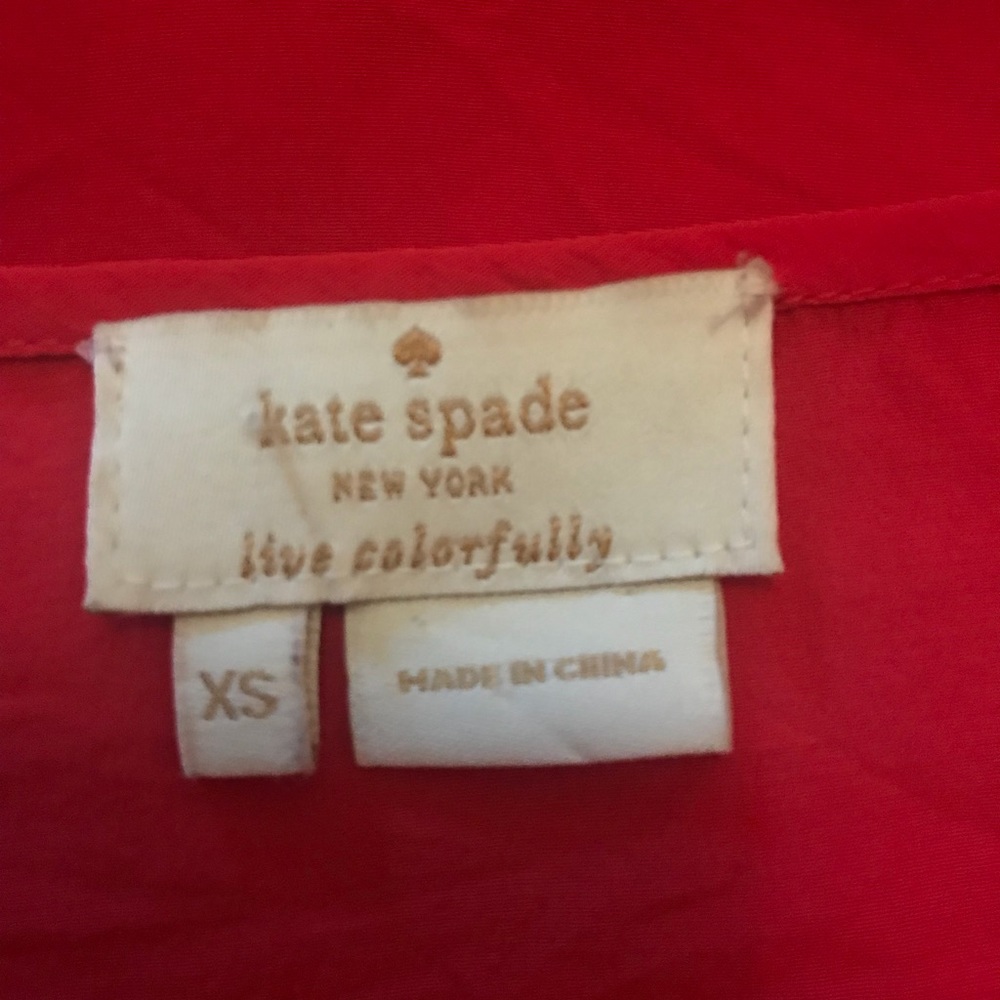 Kate Spade red silk blouse - Picture 3 of 4